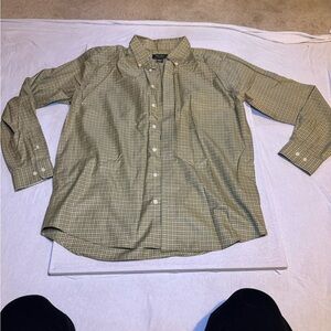Eddie Bauer Green Plaid Casual Shirt